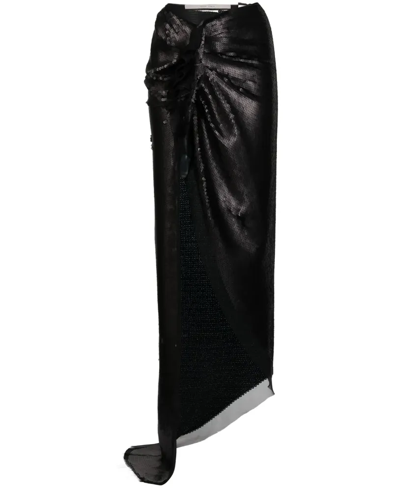 Rick Owens Midirock mit Schlitz - Schwarz Schwarz