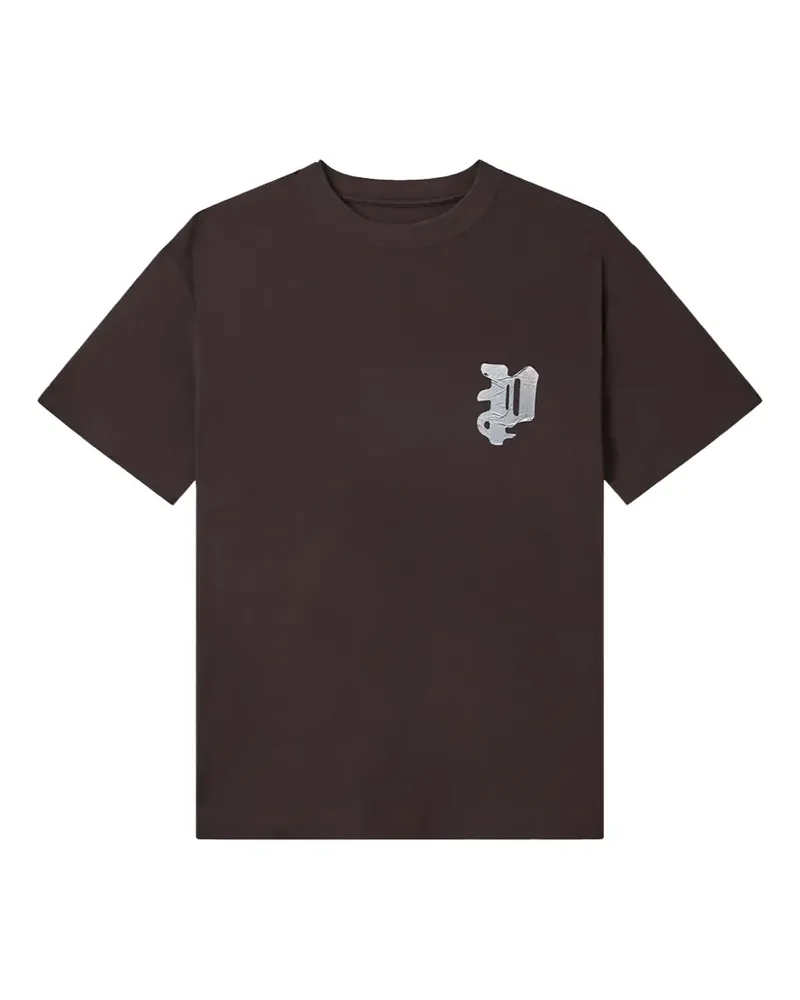 PURPLE BRAND Strukturiertes T-Shirt mit Streifen - Braun Braun