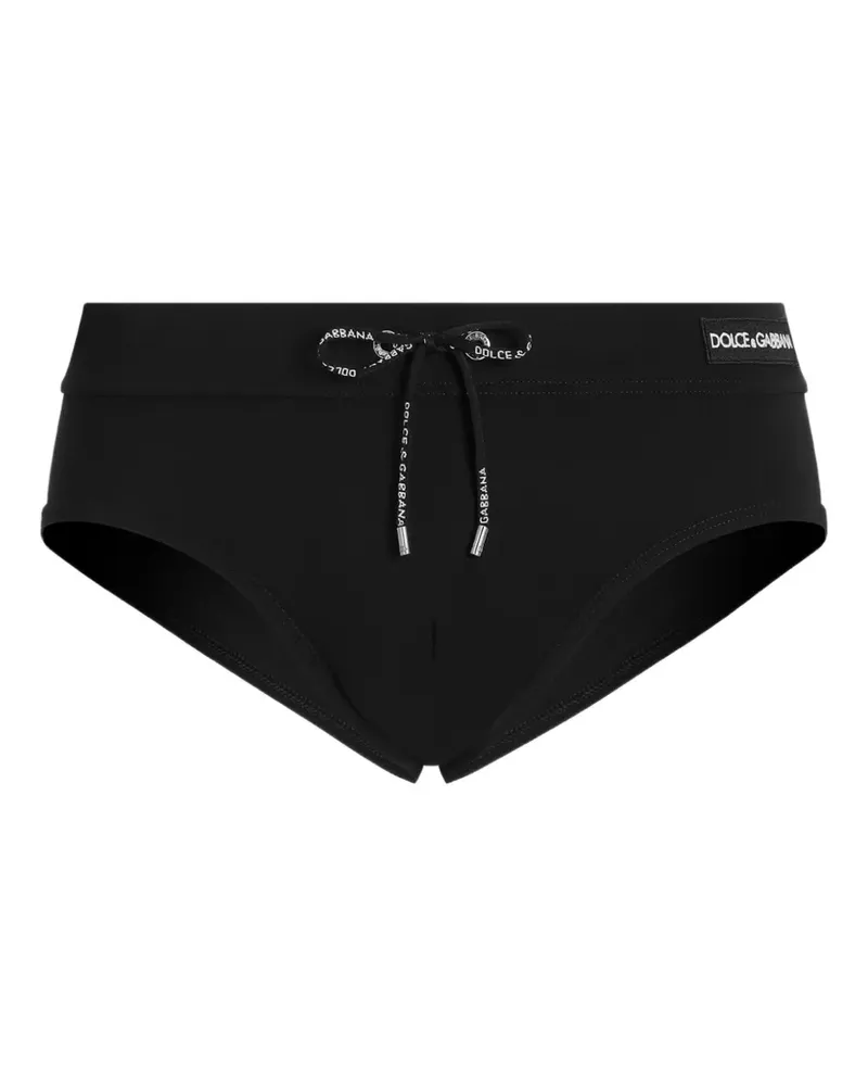Dolce & Gabbana swim briefs with logo - Schwarz Schwarz