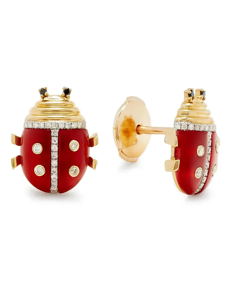 Yvonne Léon Ladybug Ohrringe mit Diamanten - Gold Gold