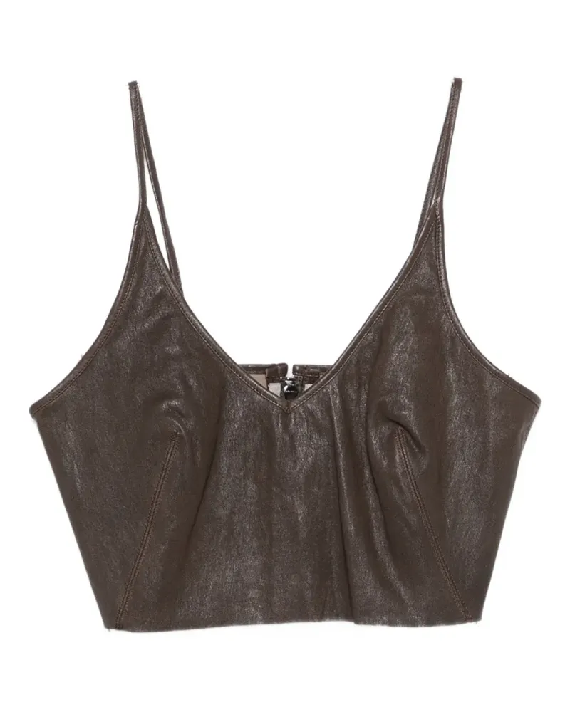Rick Owens leather crop top - Braun Braun