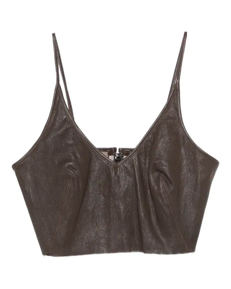 Rick Owens Cropped-Oberteil aus Leder - Braun Braun