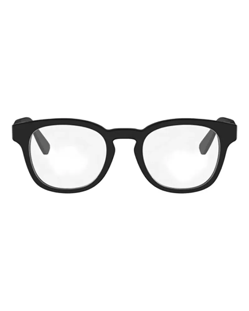 Bulgari logo-engraved square-frame glasses - Schwarz Schwarz