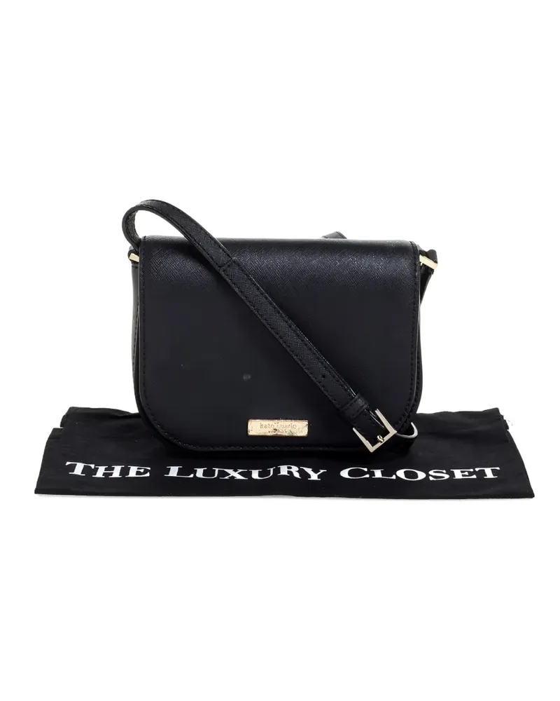 Kate Spade flap-top logo-plaque shoulder bag - Schwarz Schwarz