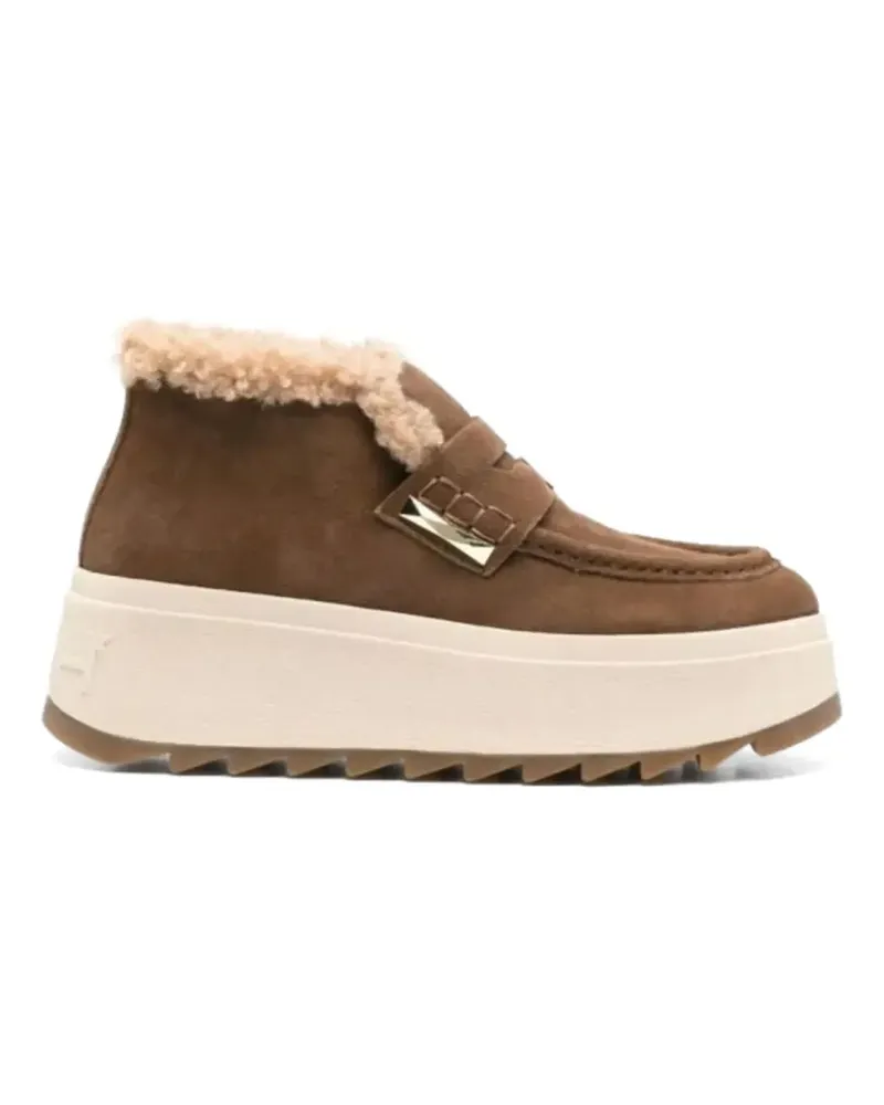 ash faux-fur platform trainers - Braun Braun