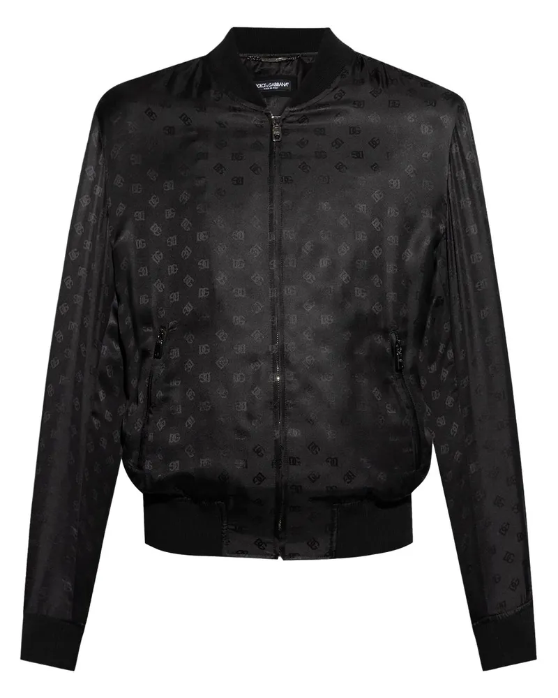 Dolce & Gabbana Bomberjacke mit Logo-Print - Schwarz Schwarz