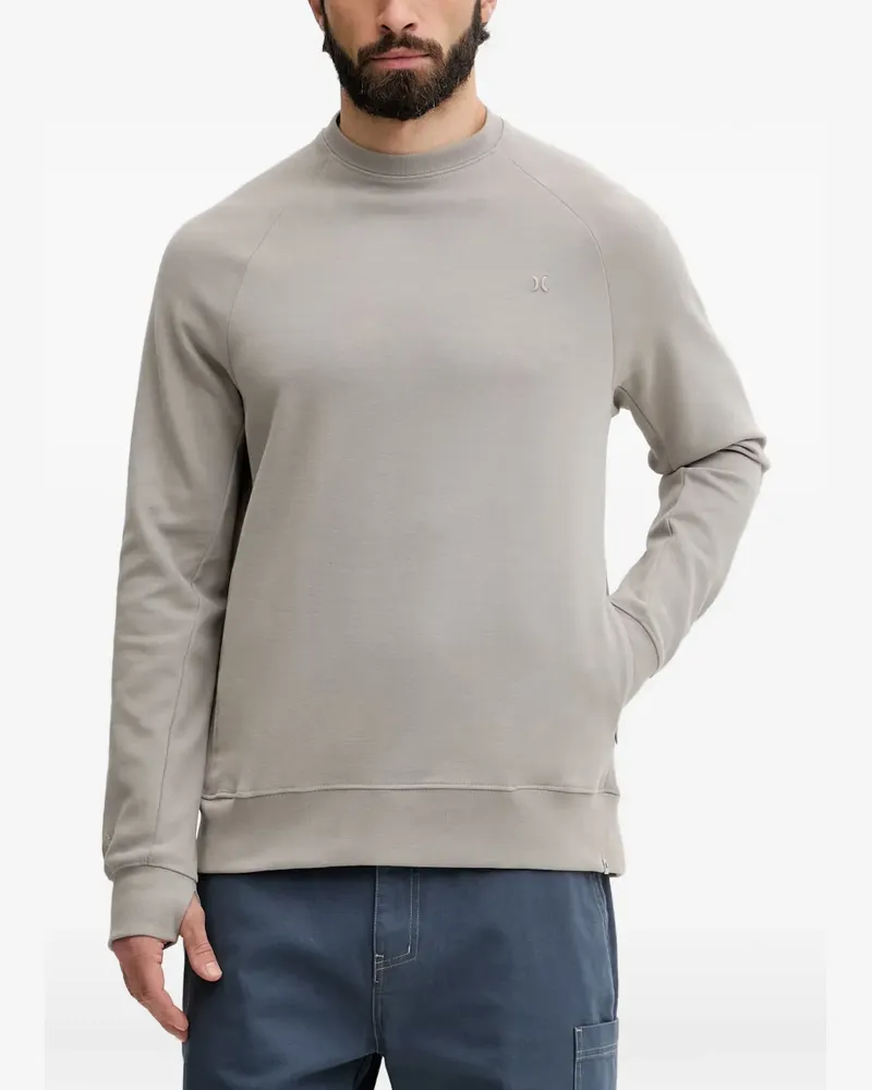 Hurley raglan-sleeve logo-embroidered sweatshirt - Grau Grau