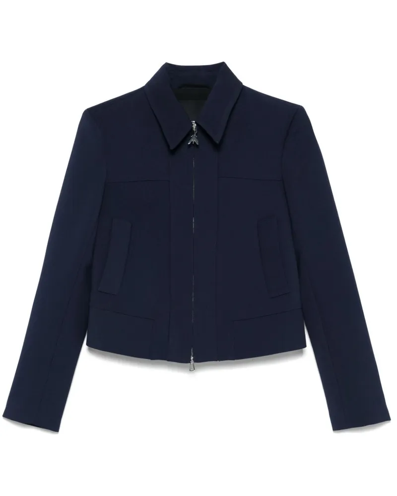 Patrizia Pepe Cropped-Jacke mit Rundhalsausschnitt - Blau Blau