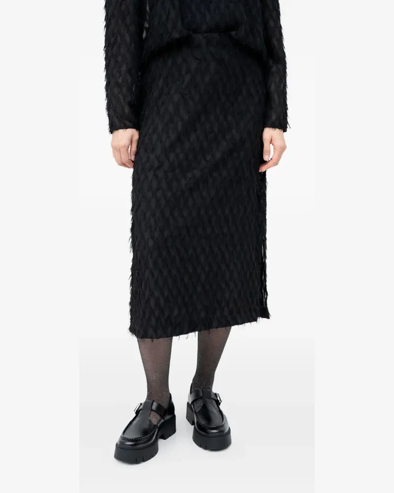 HUGO BOSS slit-side midi skirt - Schwarz Schwarz