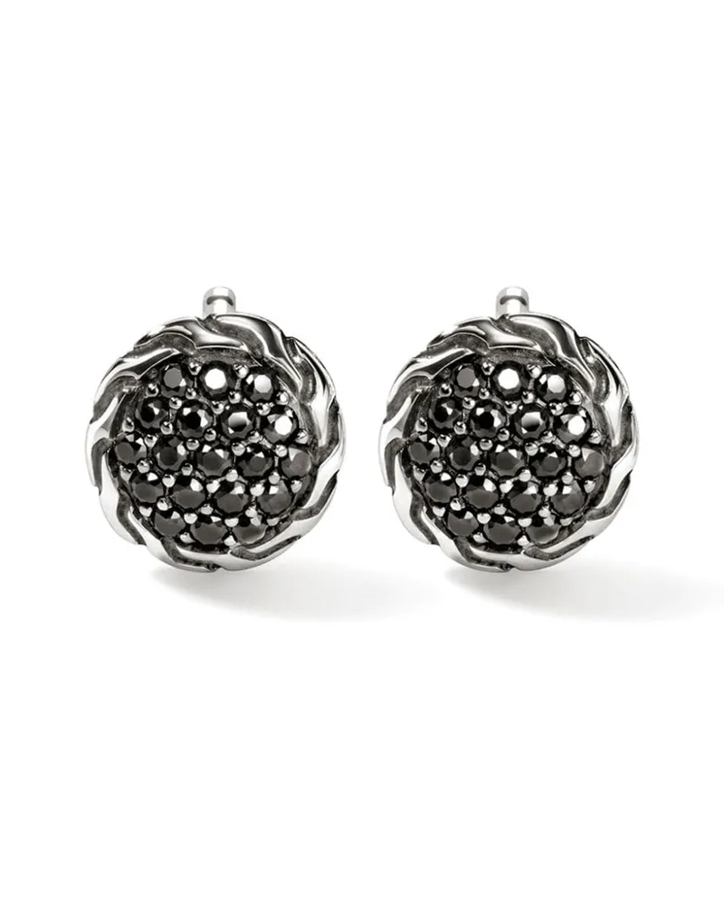 John Hardy Carved Chain Ohrstecker mit Saphir - Silber Silber
