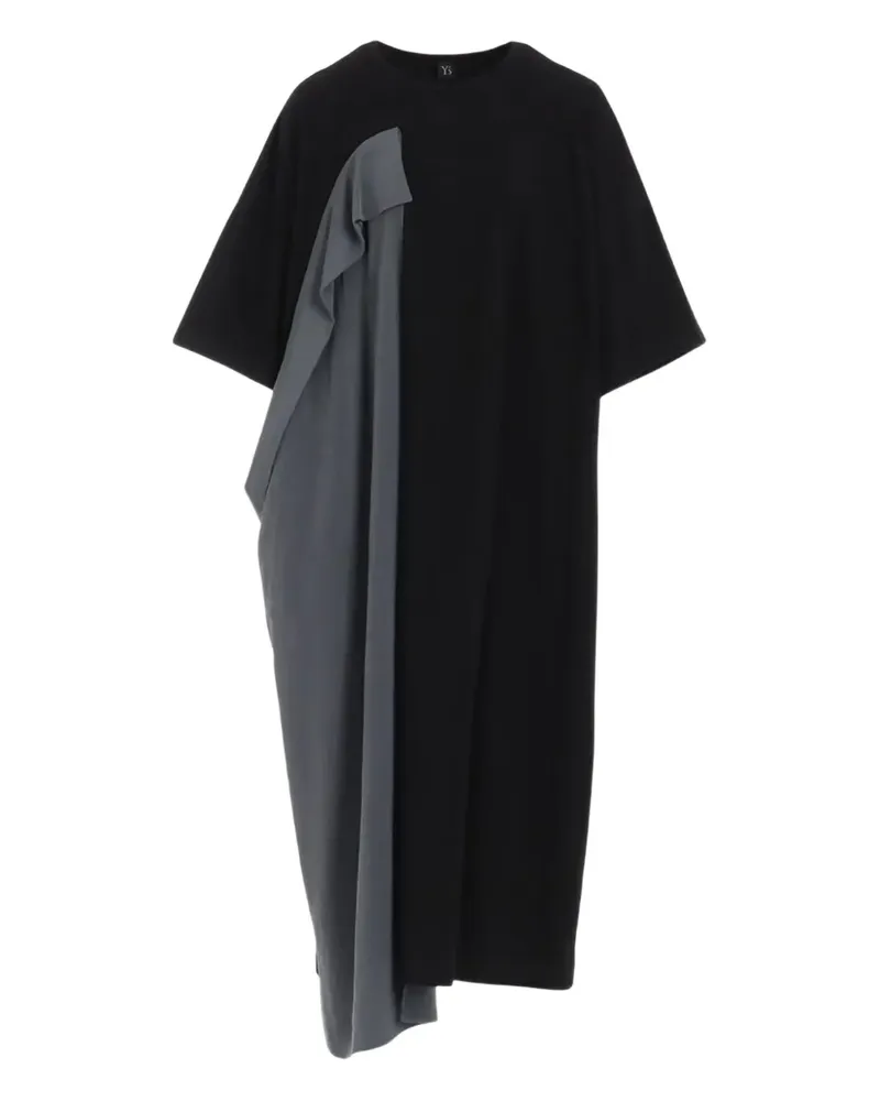 Yohji Yamamoto draped-detail panelled dress - Schwarz Schwarz