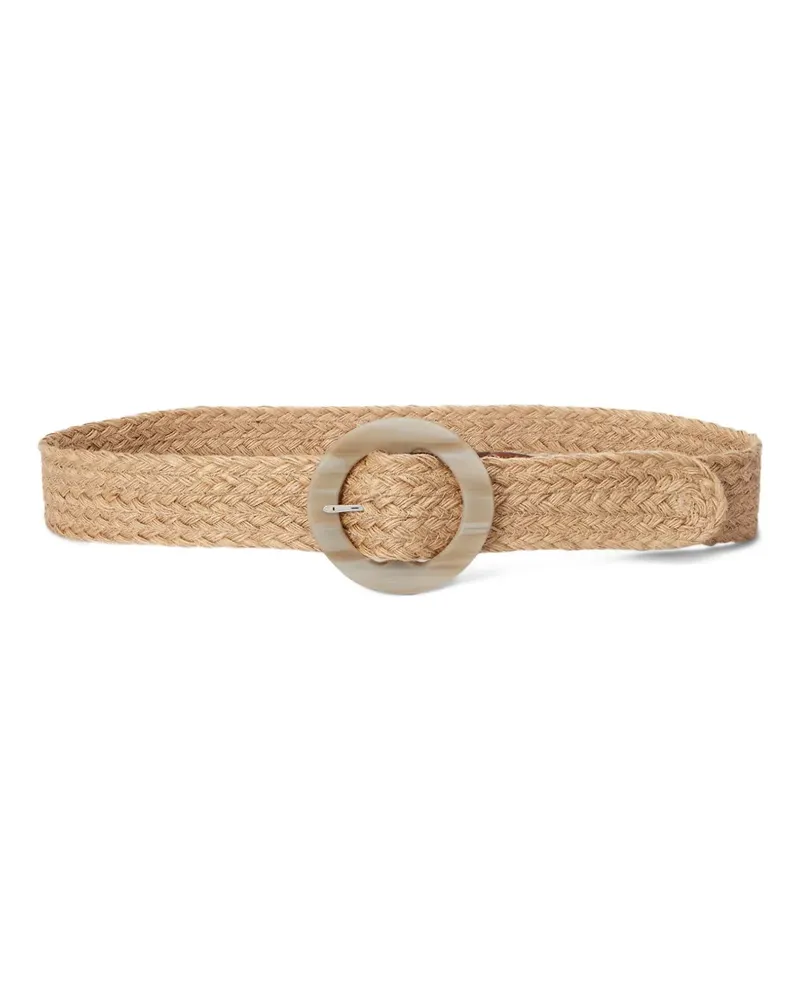 Ralph Lauren round-buckle woven belt - Nude Nude