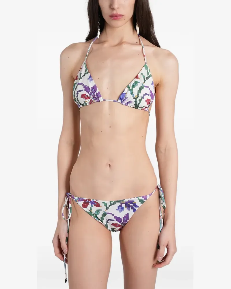 SIEDRES pixelated-print bikini - Weiß Weiß