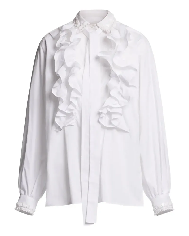 Elie Saab ruffled poplin shirt - Weiß Weiß