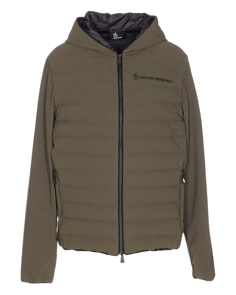 Moncler Gefütterte Jacke mit Logo-Patch - Grün Grün