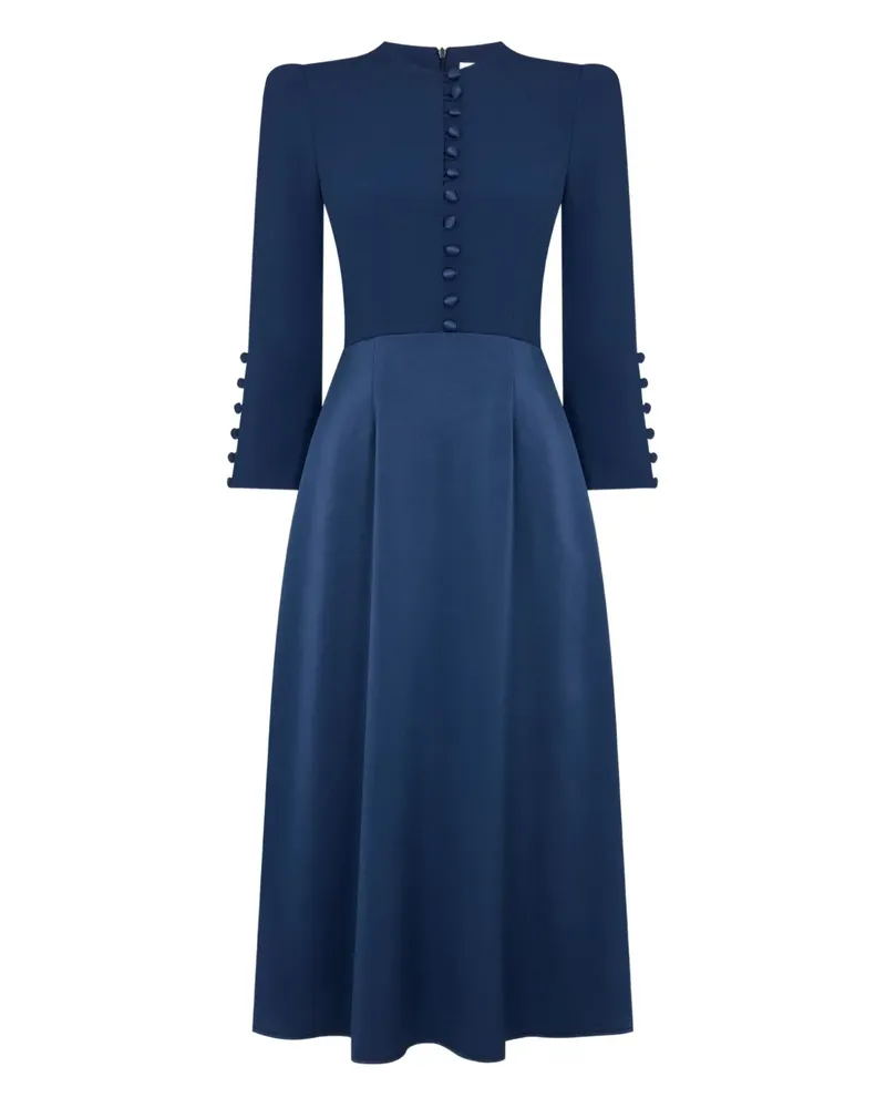 JANE Atelier Whitney Midikleid mit Knopfdetail - Blau Blau