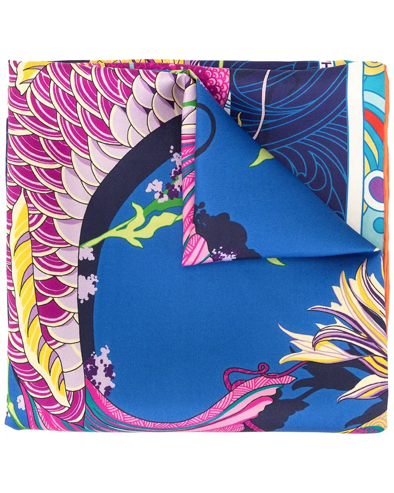 Shanghai Tang Schal mit Print - Blau Blau