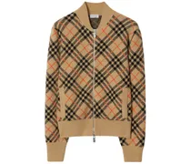 Karierter Kaschmircardigan - Nude