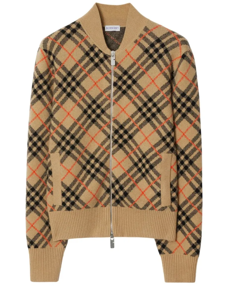 Burberry Karierter Kaschmircardigan - Nude Nude