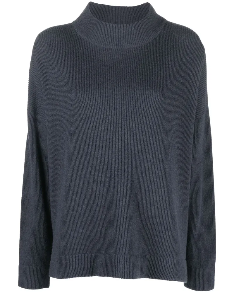Brunello Cucinelli Gerippter Rollkragenpullover - Blau Blau
