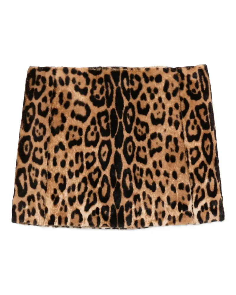 P.A.R.O.S.H. Minirock mit Leoparden-Print - Braun Braun