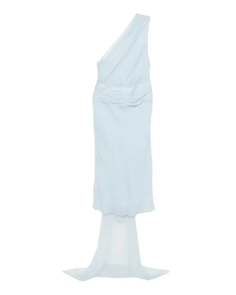 N° 21 Drapiertes One-Shoulder-Midikleid - Blau Blau