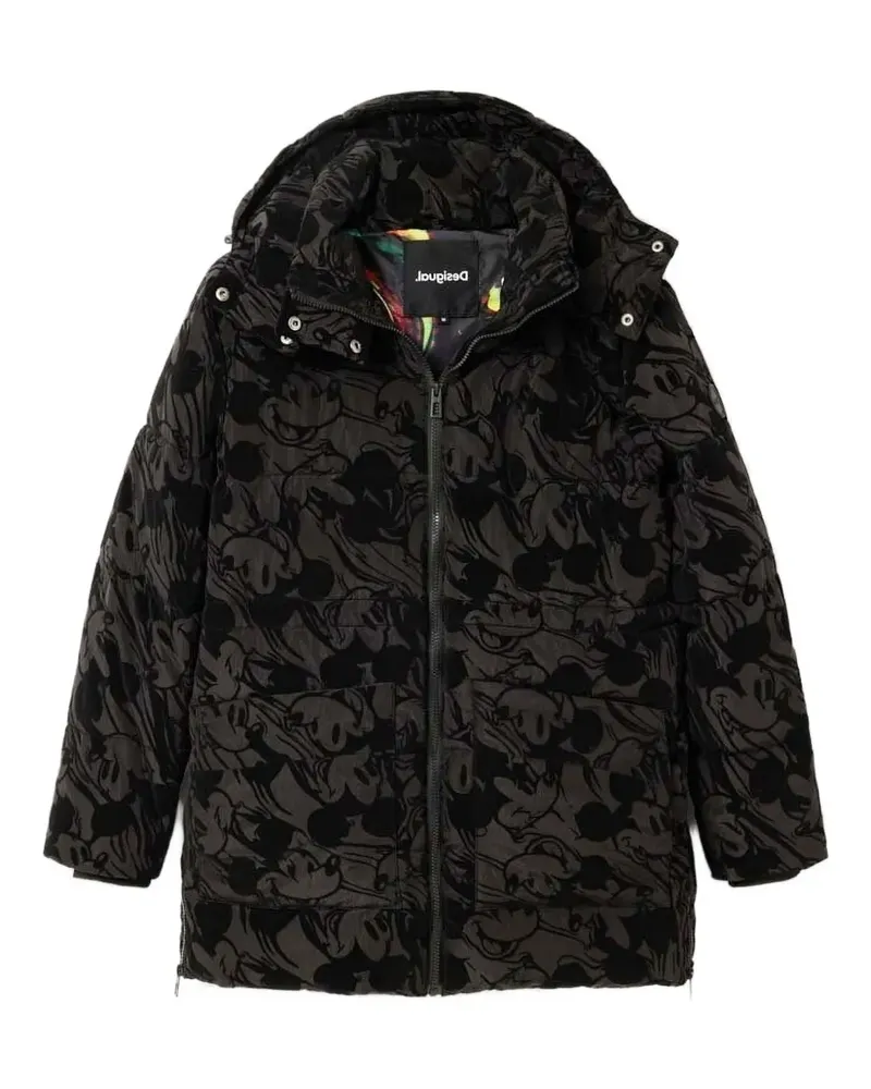 Desigual Jacke mit Micky-Maus-Print - Schwarz Schwarz