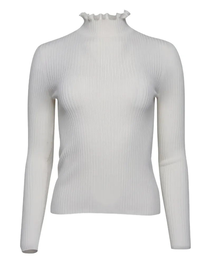 Akris Oberteil mit Rüschenkragen - Weiß Weiß