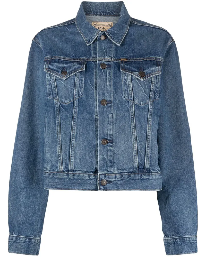 Ralph Lauren Klassische Cropped-Jeansjacke - Blau Blau