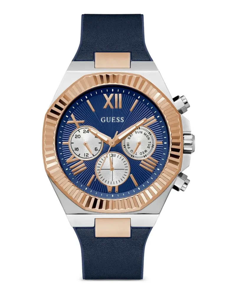 Guess Coin Edge Bezel Armbanduhr 44mm - Blau Blau
