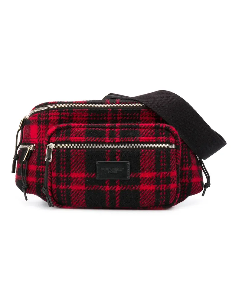 Saint Laurent Nuxx' Gürteltasche mit Schottenkaro - Schwarz Schwarz