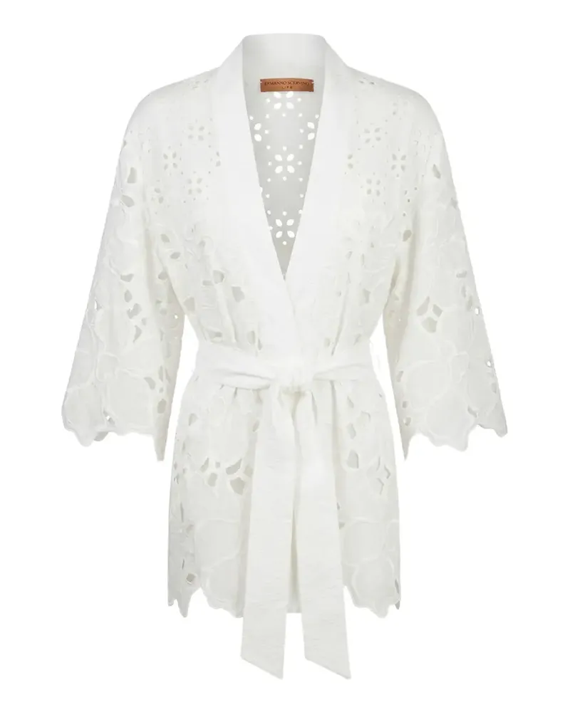 Ermanno Scervino openwork belted kimono - Weiß Weiß