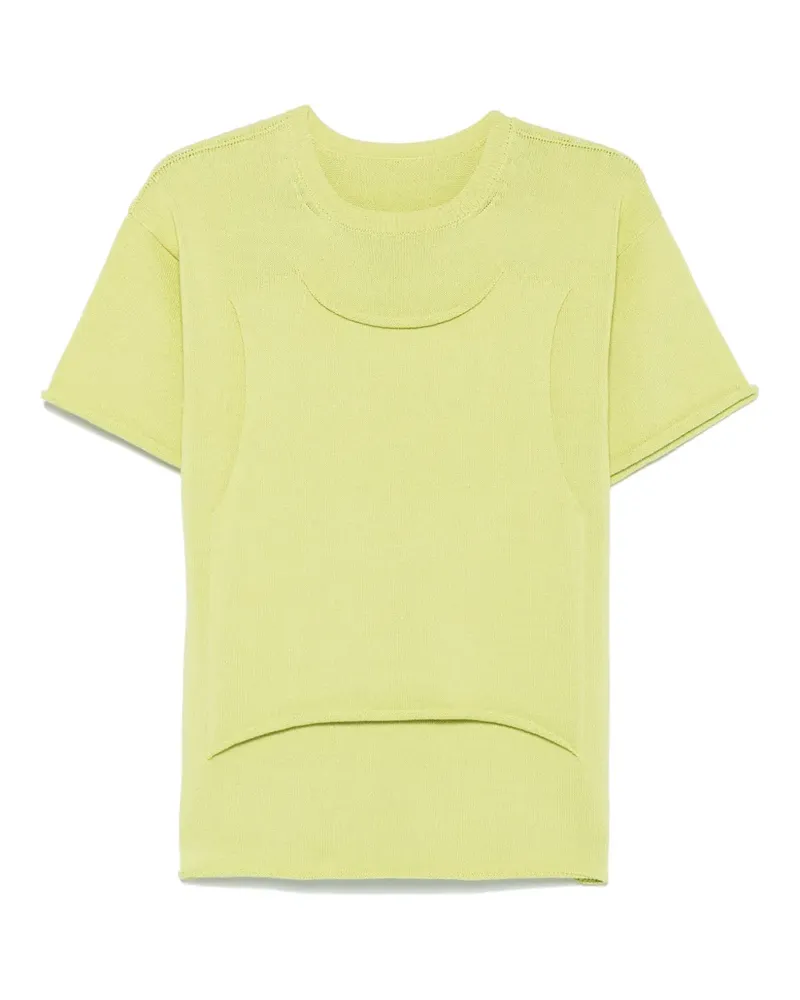 Issey Miyake Gestricktes T-Shirt - Grün Grün