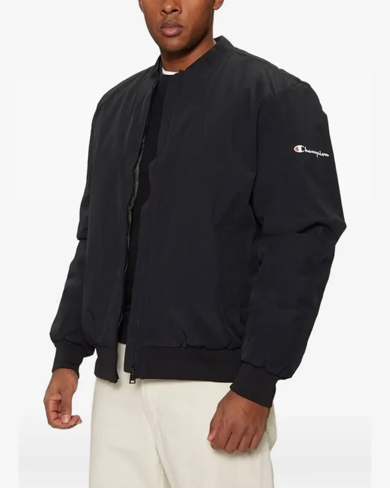 Champion logo-print bomber jacket - Schwarz Schwarz