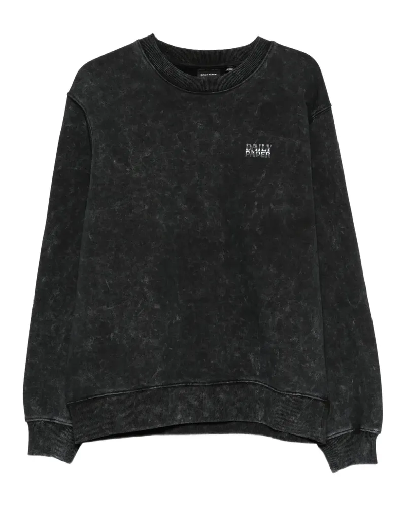 Daily Paper Acid-Wash-Pullover mit Logo-Print - Schwarz Schwarz