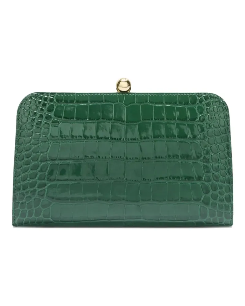 Furla Kleine Alba Clutch mit Kroko-Effekt - Grün Grün