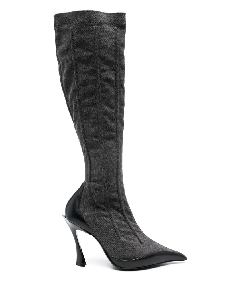 Thierry Mugler Stiefel mit Schnürung 110mm Schwarz