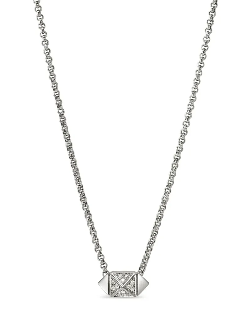 John Hardy Icon stud diamond necklace - Silber Silber