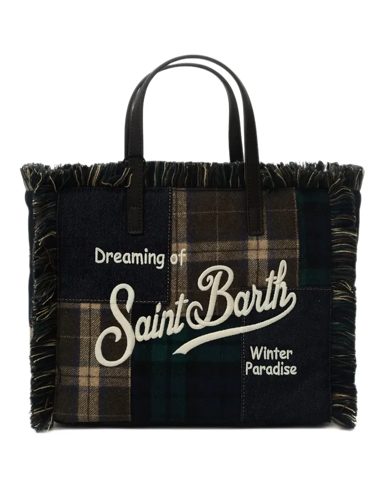 MC2 Saint Barth Colette patchwork fringed tote bag - Blau Blau