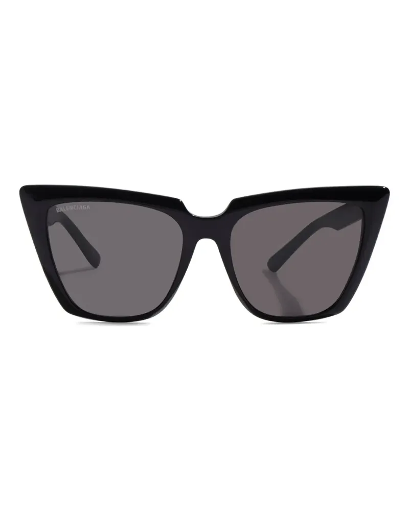Balenciaga Eckige Cat-Eye-Sonnenbrille - Schwarz Schwarz