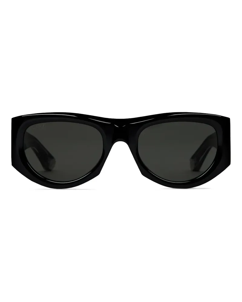 Gucci Sonnenbrille mit eckigem Gestell - Schwarz Schwarz