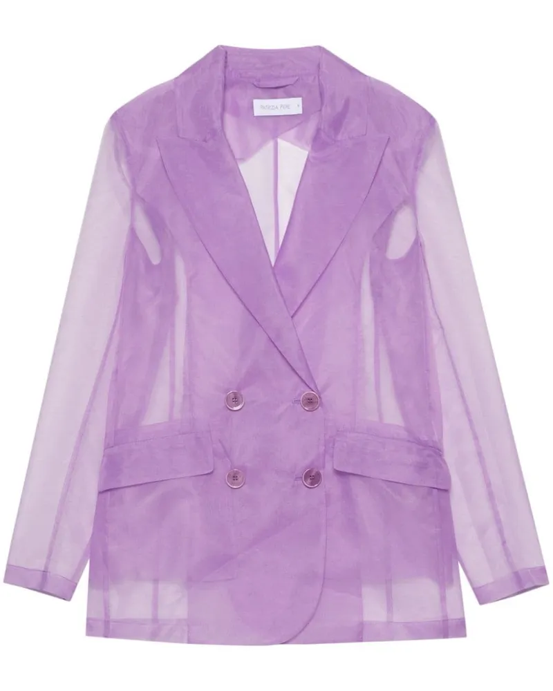 Patrizia Pepe Doppelreihiger Organza-Blazer Violett