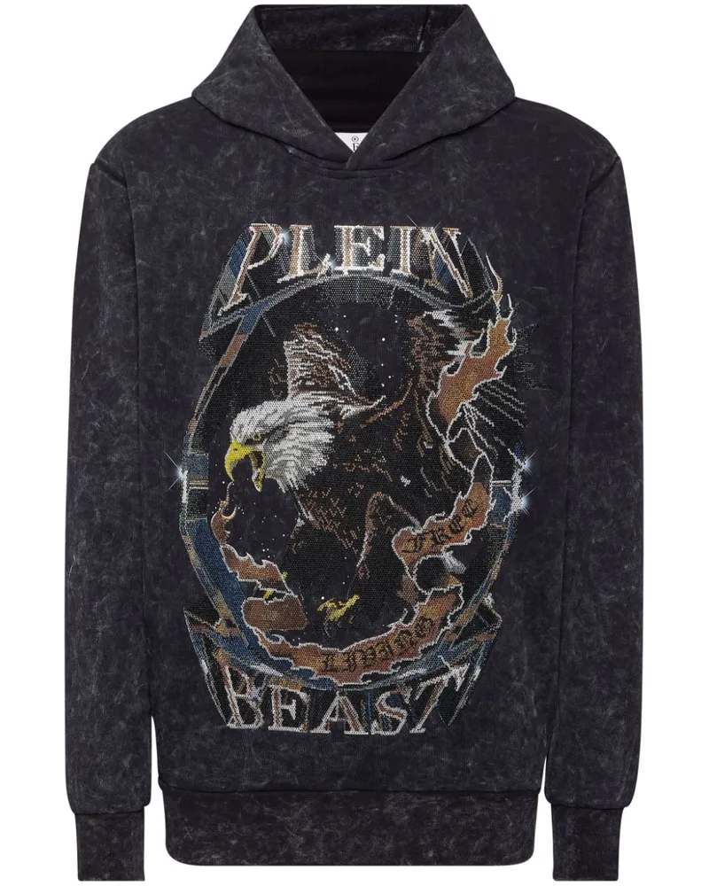 Philipp Plein Hoodie mit Logo-Patch - Schwarz Schwarz