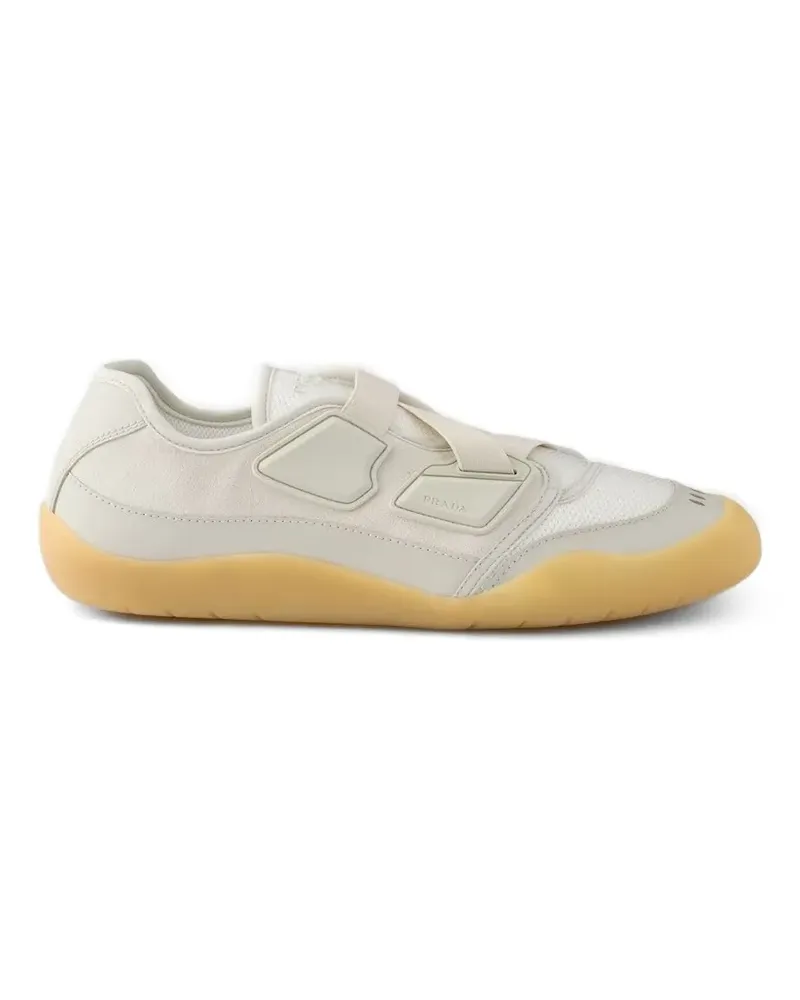 Prada Speedrock leather and mesh fabric sneakers - Nude Nude
