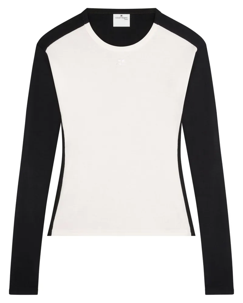 Courrèges Contrast T-Shirt - Schwarz Schwarz
