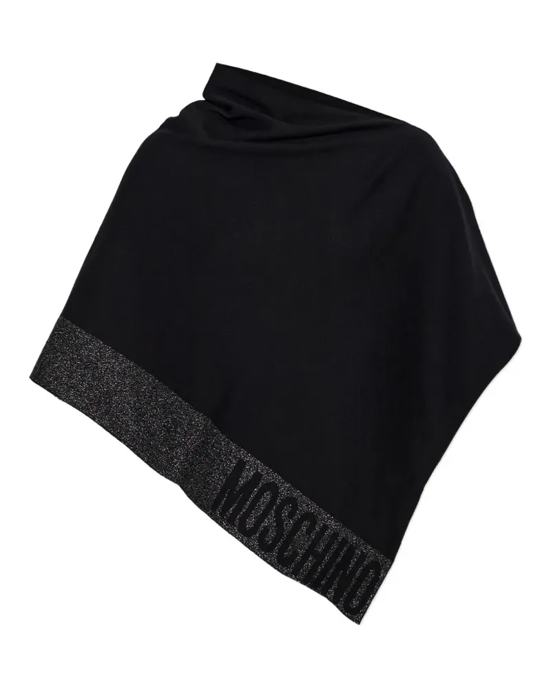 Moschino Poncho mit Logo-Detail - Schwarz Schwarz