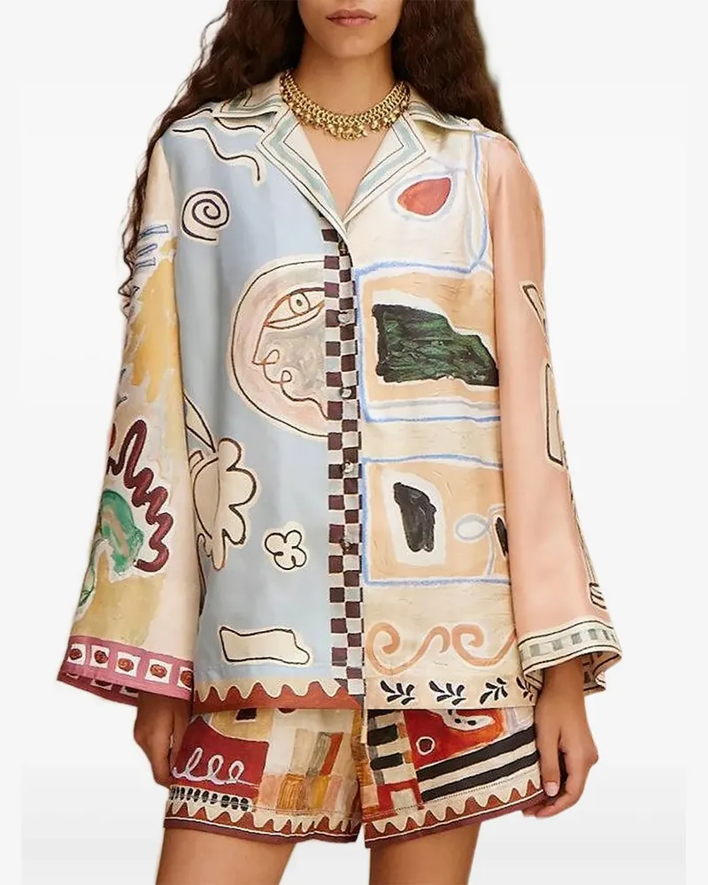 ALEMAIS Michelle silk shirt - Nude Nude