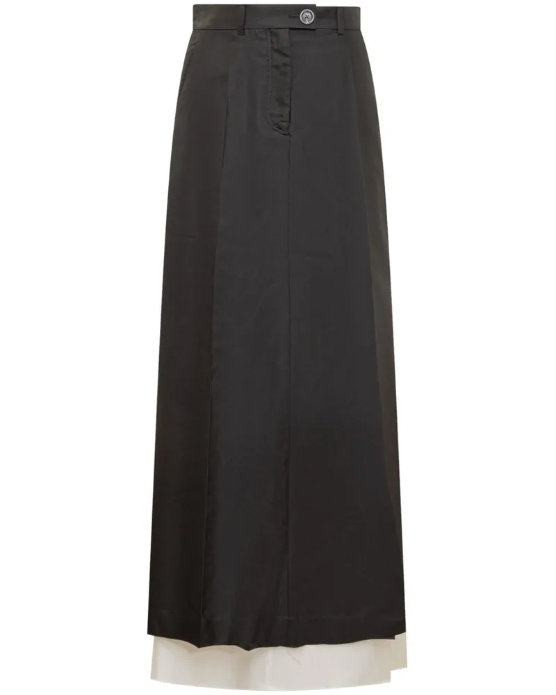 Peter Do Maxirock im Layering-Look - Schwarz Schwarz