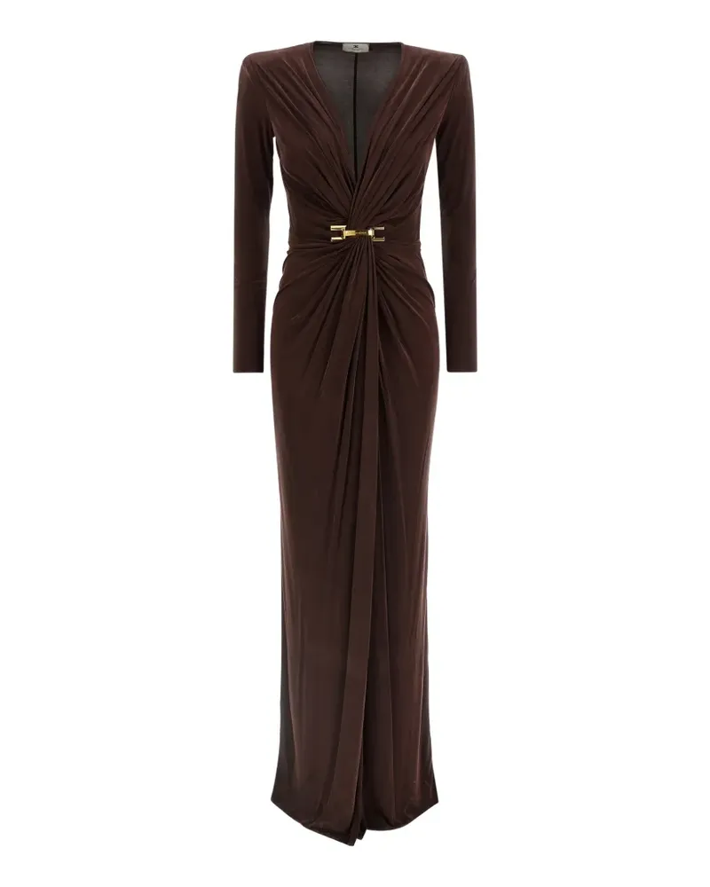 Elisabetta Franchi draping maxi dress - Braun Braun