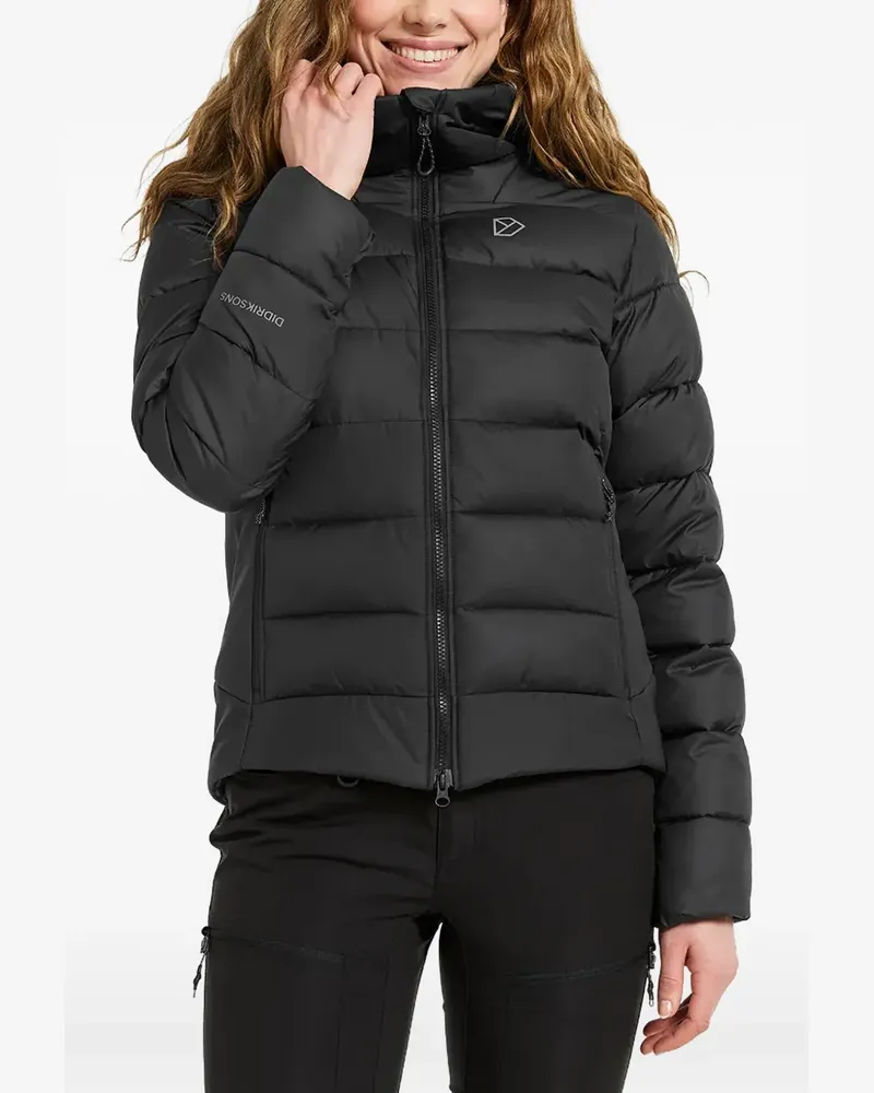 Didriksons 1913 Tejla quilted hooded jacket - Schwarz Schwarz